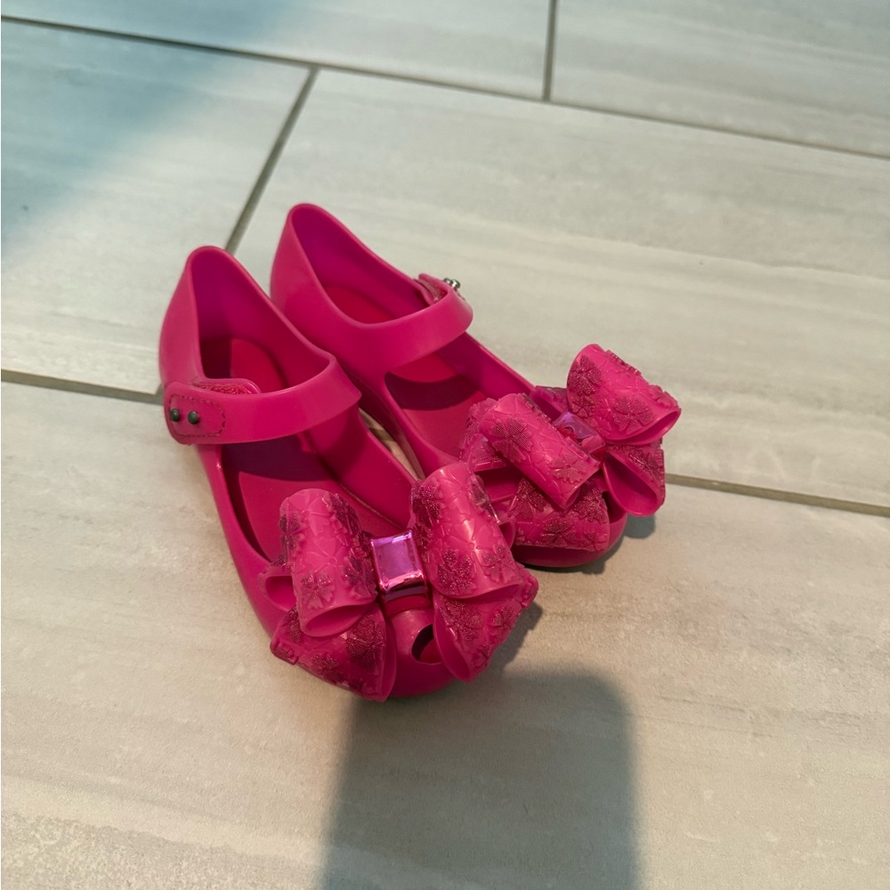 Mini Melissa Pink Shoes With Bows
